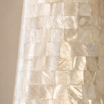 Bild in Gallery-Viewer laden, Close view of the pearlescent Capiz shell mosaic shade