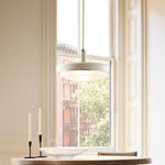 Load image into Gallery viewer, Rolvona Layered Glass Retro Pendant – Modern Minimalist Ceiling Light for Kitchen or Dining Room