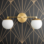 Load image into Gallery viewer, Glorica Glass Modern Wall Sconce – Contemporary 2-Globe Indoor Accent Lamp for Hallway