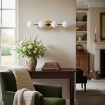 Load image into Gallery viewer, Glorica Glass Minimalist Metal Bar Vanity Light – Globe Wall Lamp for Dressing Room & Bathroom