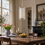 Charger l'image dans la visionneuse de galerie, Modern Double Glass Pendant Light With Chrome Finish