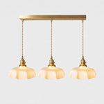 Charger l'image dans la visionneuse de galerie, Vintage scalloped opaline glass pendant light view 7