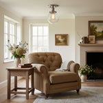 Load image into Gallery viewer, Glorica Glass Clear Globe Semi-Flush Ceiling Light – Modern Industrial Style for Living Room & Dining