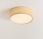 Cargar imagen en el visor de la Galería, Lámpara de techo empotrada Dumora Drum - Pantalla de lino, elegancia moderna