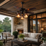 Charger l'image dans la visionneuse de galerie, Vintage ceiling fan light installed on a covered patio