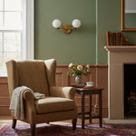 Load image into Gallery viewer, Glorica Glass Minimalist Metal Arm Globe Wall Sconce – Mid-Century Vanity Lighting for Mirror & Hallway