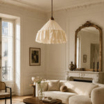Load image into Gallery viewer, French Country Ruffled Fabric Pendant Light