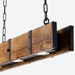 Bild in Gallery-Viewer laden, Rustic Wood Bar Pendant Light with Spotlights