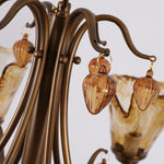Bild in Gallery-Viewer laden, Upward Amber Tulip Glass Metal Chandelier