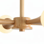 Bild in Gallery-Viewer laden, Novalune Mehrflammiger Glas-Globus-Kronleuchter mit Holzrahmen – Japanischer Zen-Stil für das Wohnzimmer