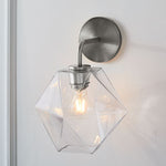 Load image into Gallery viewer, Talvior Faceted Glass Wall Sconce – Modern Style Bathroom or Hallway Accent Light