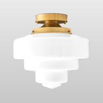 Load image into Gallery viewer, Geotower Glass Opal Art Deco Ceiling Lamp – Elegant Glass Metal Style Modern Ceiling Light for Living Room