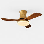 Bild in Gallery-Viewer laden, Solid wood low profile ceiling fan light