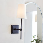 Load image into Gallery viewer, Rowan Elegant White-Linen Shade Wall Lamp – Retro Metal Wall Light for Bedroom & Hallway