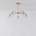 Load image into Gallery viewer, Conica Modern Glass Cone Chandelier – Sculptural 5 Light Brass Design