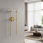 Load image into Gallery viewer, Lustrielle Clear Glass Cylindrical Wall Sconce – Modern Luxury Wall Light for Hallway