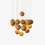 Load image into Gallery viewer, Wooden Orb Sphere Cluster Pendant Light M25