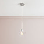 Cargar imagen en el visor de la Galería, Lámpara de techo escultórica de cristal facetado Talvior – Colgante minimalista ajustable para interiores del hogar