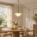 Charger l'image dans la visionneuse de galerie, Vintage Milk White Glass Plug-In Pendant Light
