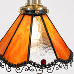 Bild in Gallery-Viewer laden, Orange Stained Glass Flush Mount Ceiling Light