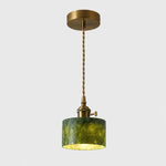 Cargar imagen en el visor de la Galería, Jade stone pendant light with socket switch
