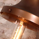 Cargar imagen en el visor de la Galería, Close view of copper-finish iron cap and illuminated bulb holder