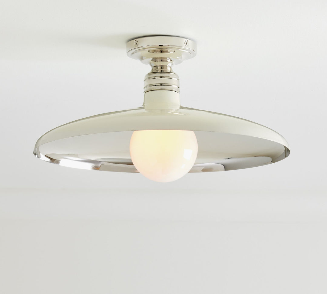 Lámpara de techo metálica Forvara Farmhouse - Diseño industrial de disco redondo