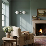 Cargar imagen en el visor de la Galería, Aplique de pared para baño de estilo moderno de mediados de siglo Lumio Globe Opal Glass