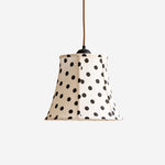 Bild in Gallery-Viewer laden, Black and white polka dot wood and fabric pendant lamp