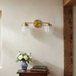 Cargar imagen en el visor de la Galería, Aplique de pared Tierlux de cristal transparente – Diseño arquitectónico Art Déco para baño y pasillo