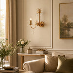 Load image into Gallery viewer, French crystal candle wall sconce beside a classic living room window