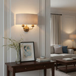 Bild in Gallery-Viewer laden, Tela Eleganter Stoffschirm Wandleuchte mit Veredeltem Metallrahmen für Wohnzimmer und Schlafzimmer