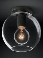 Load image into Gallery viewer, Flush Mount Light – Exposed Bulb or Glass Shade Design