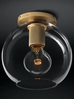 Load image into Gallery viewer, Flush Mount Light – Exposed Bulb or Glass Shade Design