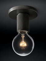 Load image into Gallery viewer, Flush Mount Light – Exposed Bulb or Glass Shade Design