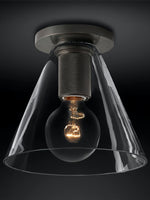 Load image into Gallery viewer, Flush Mount Light – Exposed Bulb or Glass Shade Design