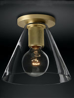 Load image into Gallery viewer, Flush Mount Light – Exposed Bulb or Glass Shade Design