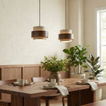 Load image into Gallery viewer, Travertine Wood Pendant Lamp - Modern Organic Hanging Light for Living Room