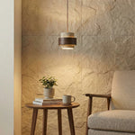 Load image into Gallery viewer, Travertine Wood Pendant Lamp - Modern Organic Hanging Light for Living Room