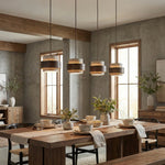 Load image into Gallery viewer, Travertine Wood Pendant Lamp - Modern Organic Hanging Light for Living Room