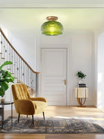 Load image into Gallery viewer, Vintage Glass Globe Ceiling Light - Textured Semi Flush for Any Room
