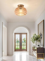 Load image into Gallery viewer, Vintage Glass Globe Ceiling Light - Textured Semi Flush for Any Room