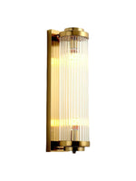 Cargar imagen en el visor de la Galería, Aplique de pared acanalado de vidrio acanalado con lámpara de pared de latón y vidrio