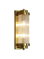 Cargar imagen en el visor de la Galería, Aplique de pared acanalado de vidrio acanalado con lámpara de pared de latón y vidrio