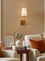 Load image into Gallery viewer, Rowan Elegant White-Linen Shade Wall Lamp – Retro Metal Wall Light for Bedroom & Hallway