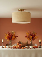 Load image into Gallery viewer, Dumora Drum Woven Ceiling Light - Rustic Boho Semi Flush Mount Light