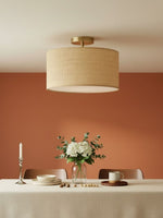 Load image into Gallery viewer, Dumora Drum Woven Ceiling Light - Rustic Boho Semi Flush Mount Light