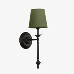 Bild in Gallery-Viewer laden, Rowan Stoffschirm Wandleuchte in Antik Kupfer - Vintage Luxus Licht für Innenräume