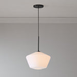 Load image into Gallery viewer, Merin Geometric Glass Chandelier – Modern Architectural Lighting for Dining Room or Foyer