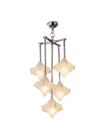 Load image into Gallery viewer, Art Deco Star Chandelier – Frosted Glass Deco Fixture for Dining Room – Astris Vega
